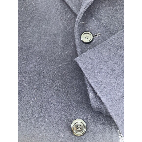 Vintage “Man In Wool” Pure Wool Deep Navy Blue Topcoat XL  46x42 - Picture 2 of 8